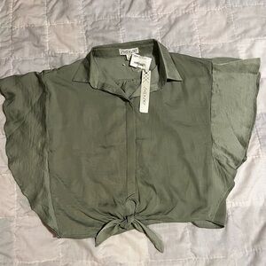 She + Sky Sage Green Button Down Shirt